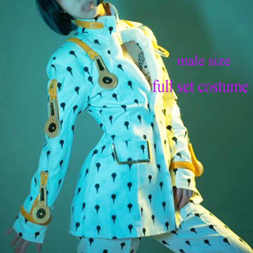 Аниме JoJo's Jojo Необычные Приключения Бруно Bucciarati косплей костюм полный набор для женщин мужчин Мода Хэллоуин Вечеринка нарядное платье - Цвет: costume male size