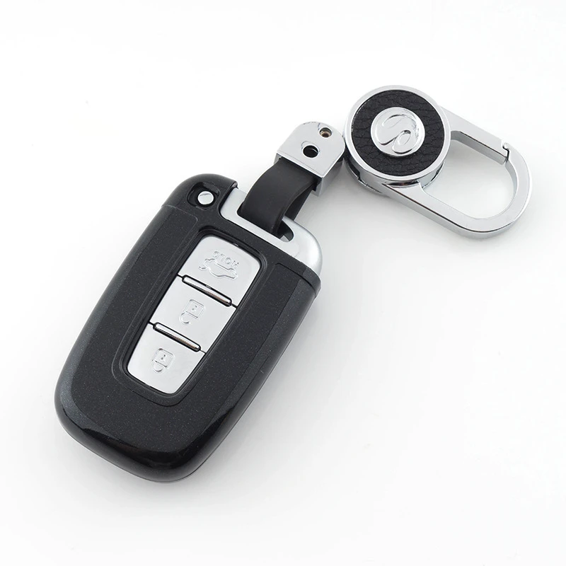 ABS окрашенный автомобильный чехол для ключей для hyundai Solaris HB20 Veloster SR IX35 Accent Elantra i30 ДЛЯ KIA RIO K2 K3 Sportage - Название цвета: F-black keychain