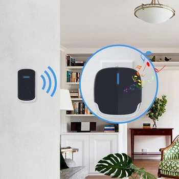 

Wireless Doorbell Waterproof Battery Operated with 1 Transmitter and 2 Plugin Receivers Operating over Feet Range Chord Quality