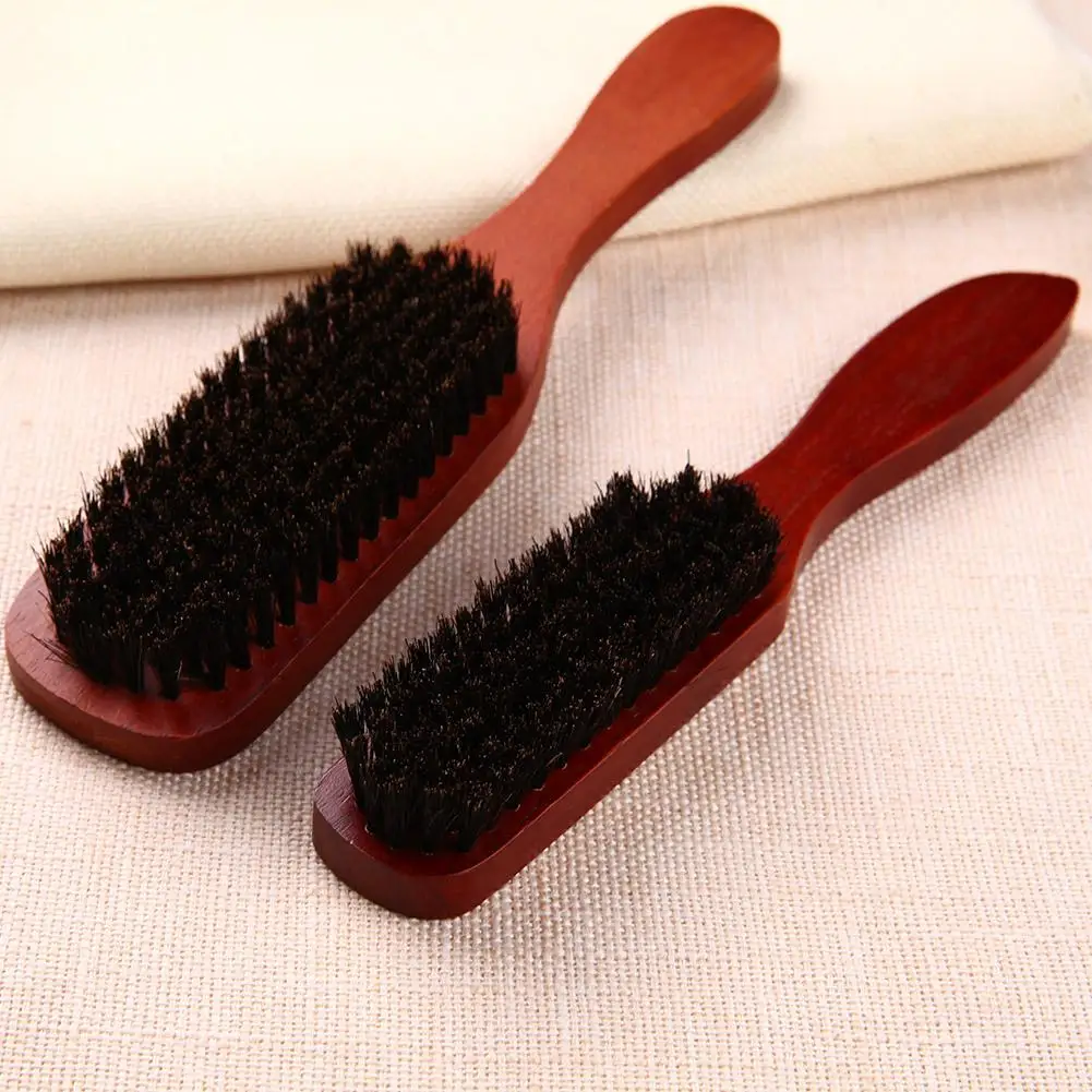 Wood Handle Hair Brush Set Hard Boar Bristle Combs Styling For Men Women Hairdressing Hair Styling Beard Straight hair brush comb