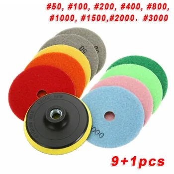 

100mm Diamond Polishing Pads Granite Concrete Marble Backer Grinding 4 Inch Kit