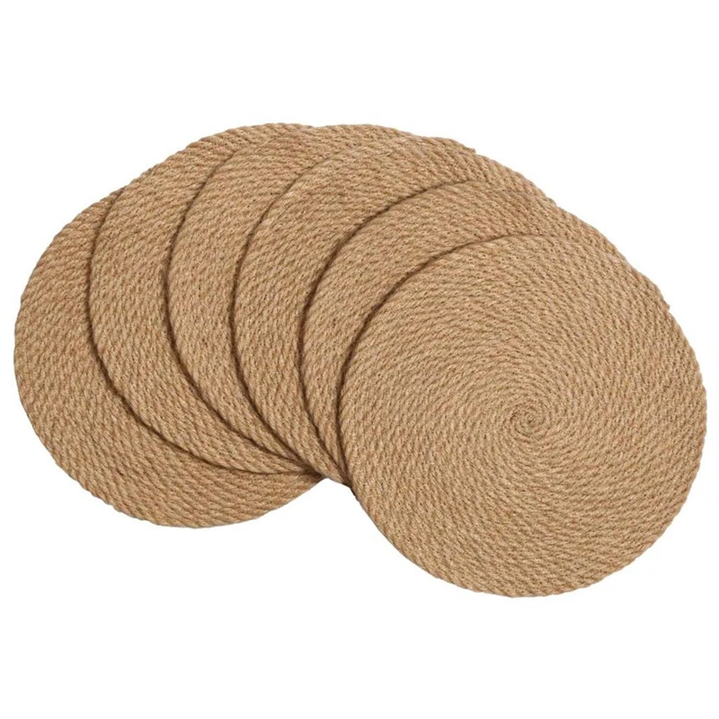 6 шт. круглые льняные салфетки теплоизоляционные подставки для кастрюль горячие