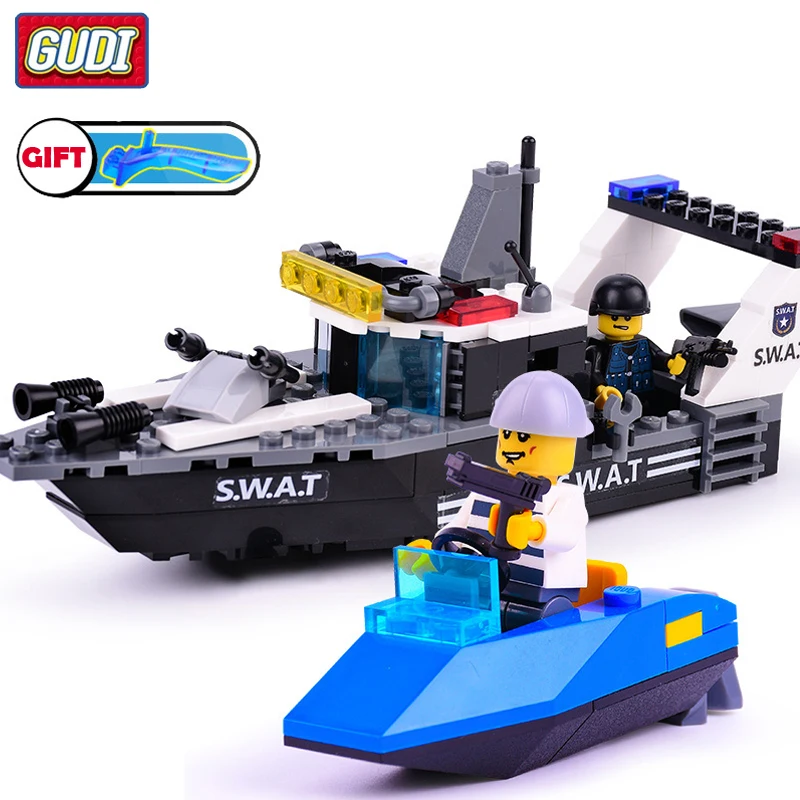 

GuDi Compatible legoingly SWAT Police Station Armored Vehicles Blocks building boys children Toys figures truck car bricks motor