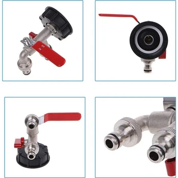 

New Double Tap 1000 Liter IBC Water Tank Connector Adapter Tap Replacement Rainwater Tank Adapter for Home Garden Water Connecto