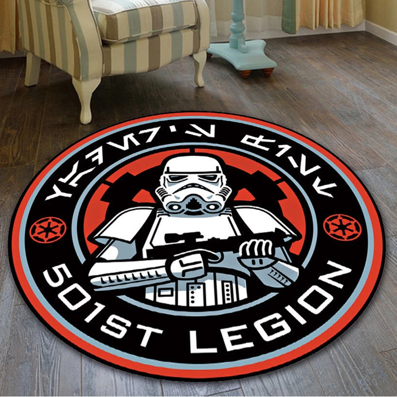 

Cartoon Star Wars Velboa Doormat Round Floor Rug Carpet Living Room Bedroom Doormat Non-slip Chair Mat
