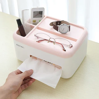 

Double Paper Exit Tissue Box Plastic Toilet Paper Holder for Bathroom Napkin Dispenser Organizer Bathroom Accessories Set