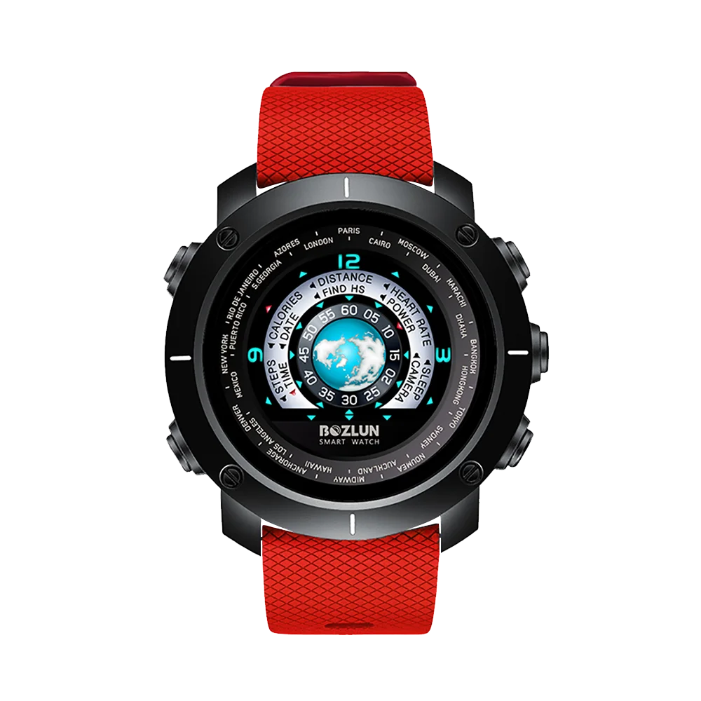 Black red Bluetooth Sports Smart Digital Watch Men Heart Rate Blood Pressure monitor Smart Bracelet waterproof fitness tracker W30 - Цвет: Black red