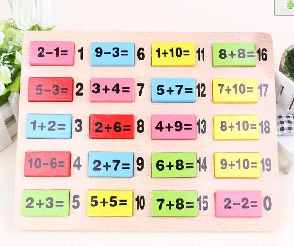 110 шт. домино дерево числовое сложение вычитание Таблица Детские Учебные пособия по математике, деревянные детские развивающие игрушки