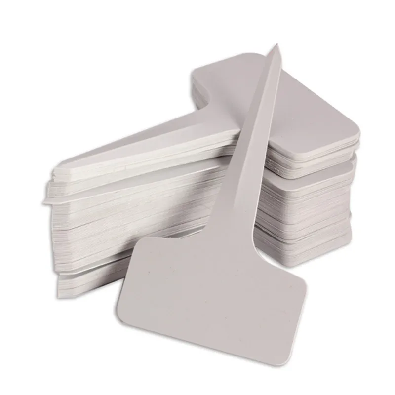 100Pcs/set Plant Markers T-type Tags Markers Nursery Gray Garden Labels Outdoor Garden Decoration Seedling Tray Mark Tools garden pots near me Flower Pots & Planters