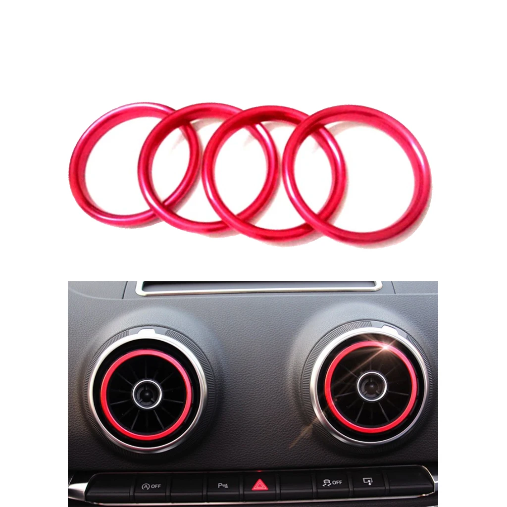 8Pcs Car Air Vent Outlet Rings Sticker Decorative Cover fit for Audi A3