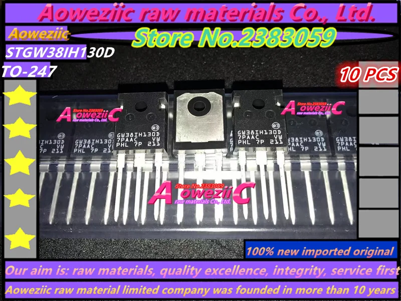 Aoweziic 100% новая импортная оригинальная STGWA19NC60HD GWA19NC60HD STGW38IH130D GW38IH130D STGW45HF60WD GW45HF60WD к-247 транзисторы