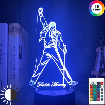 

3d Led Night Light Lamp British Singer Freddie Mercury Figure Nightlight for Office Home Decoration Best Fans Gift Dropshipping