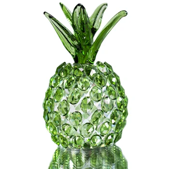 

H&D Glass Pineapple Figurine Dreams Ornament Paperweight Optinal Crystal Prism Tabletop Centerpiece Home Decor Collection Gift