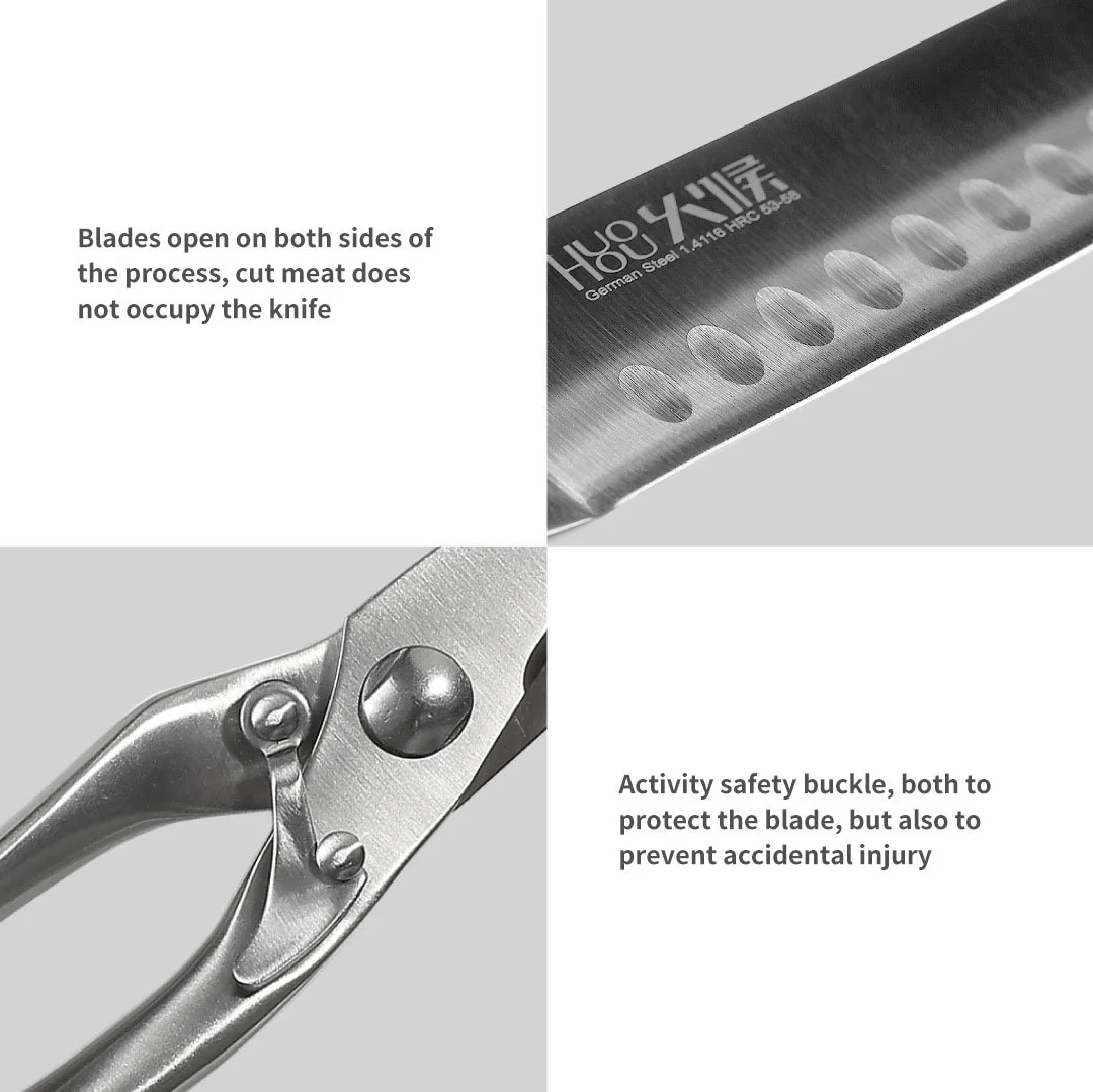 Xiaomi German DIN Molybdenum Vanadium Steel Knife Set 6 pieces Extreme Wear-resistant, Long-lasting Sharp Steel Knife Set With Knife Seat