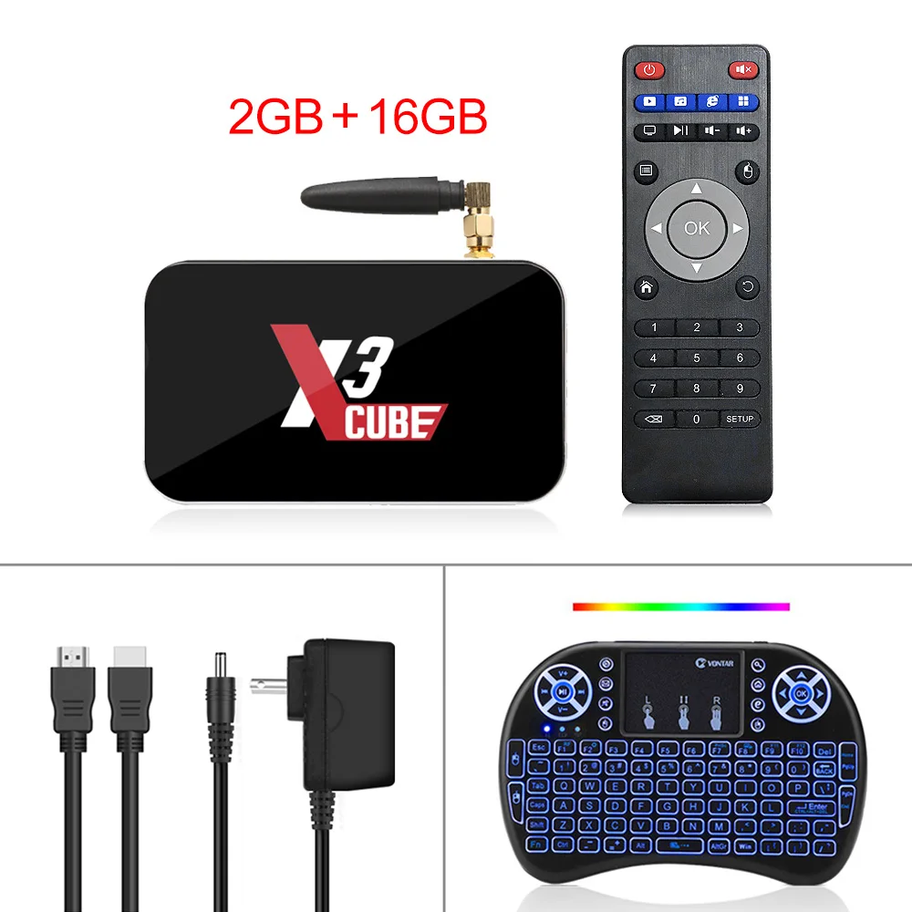 ТВ-приставка Ugoos X3 PRO Android 9,0 4 Гб ОЗУ 32 Гб X3 Plus 64 Гб DDR4 Amlogic S905X3 2,4G/5G WiFi 1000M 4K X3 Cube 2 Гб 16 Гб телеприставка - Цвет: X3 Cube 2G16G i8