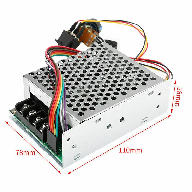 DC10-55V 60A ШИМ контроллеры скорости двигателя CW CCW Реверсивный переключатель 110*78*38 мм