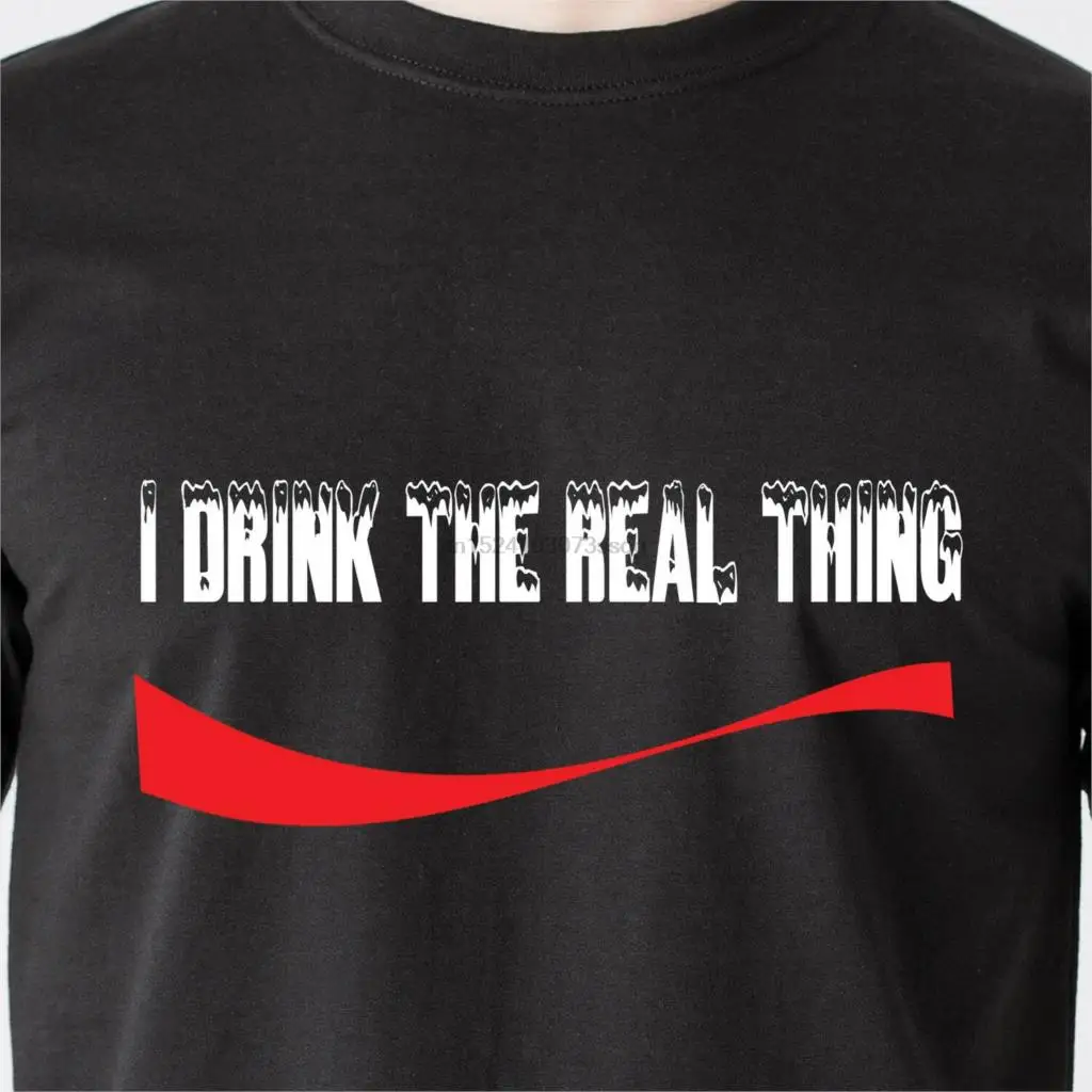 Забавная Винтажная футболка в стиле ретро I DRINK THE REAL THING |