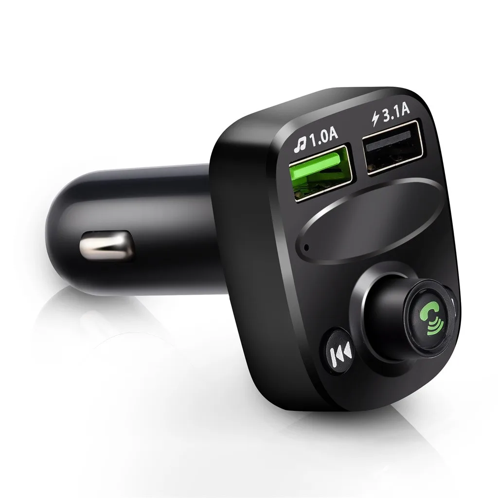 

Bluetooth 4.2 MP3 Player Handsfree Car Kit FM Transmitter support TF Card U disk QC2.0 3.1A Fast Dual USB Charger Power Adapter