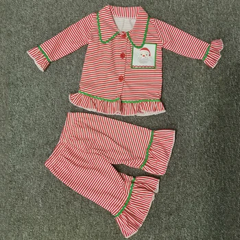 

Conice Nini Santa Pattern Printing Baby Girl Clothes Set Autumn Holiday Casual Baby Clothes Set Striped Boutique Baby Clothes