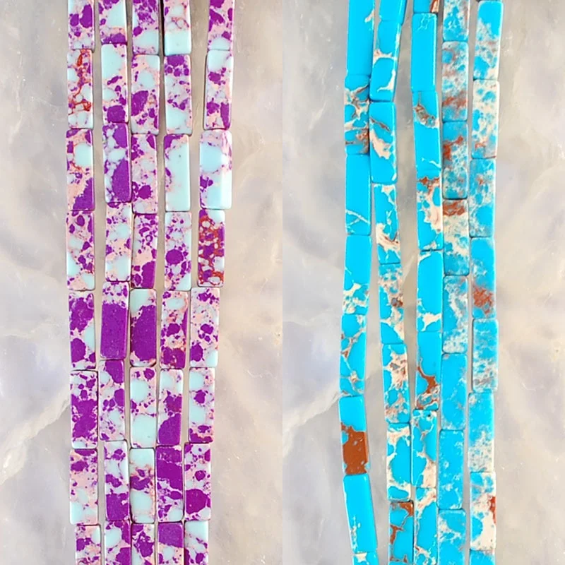 30Pcs 4x13mm Assorted Natural Column Shape Sea Sediment Jasper Loose Stone Beads For Jewelry Necklace Bracelet DIY