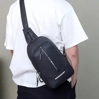 

Fashion Casual Waist Belt Bag Men Lightweight Outdoor Shoulder Bag Men Waist Bag Oxford Fanny Pack Belt With Earphone Plug /E