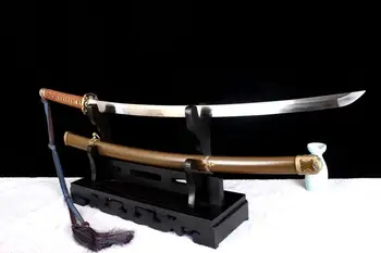 

JP. 98 style Military Sword falchion Ninja Katana Damascus Steel Blade Metal Saya Full Tang