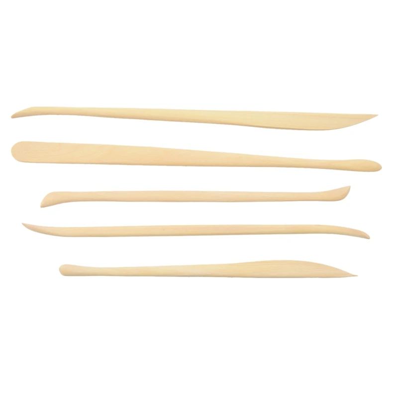 

Set of 5 mini modeling tools boxwood