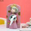 DyuIhr European Creative Girl Tissue Box Resin Crafts Housewarming Gift LivingRoom Desktop storage Resin Tissue Box Home Decor 2