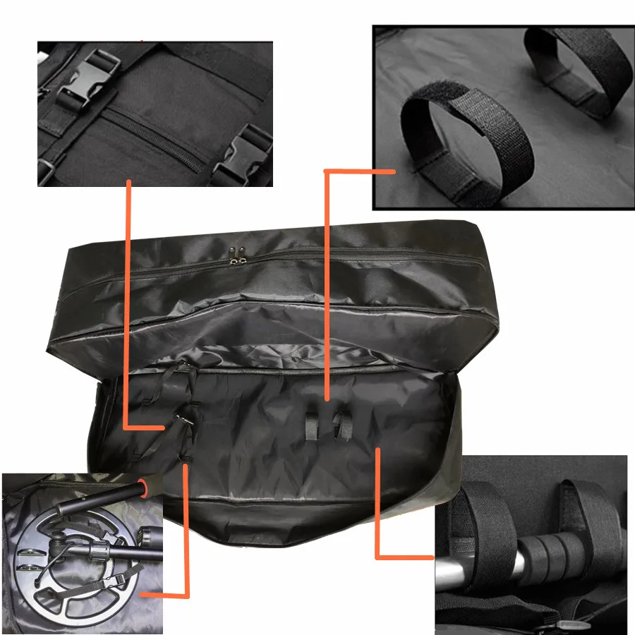 Metal Detector Carry Bag Portable Waterproof Canvas Storage Bag Double-layer Tools Organizer Backpack for Metal Detecting
