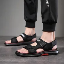 Сандалии для мужчин; сезон лето; красивая популярная пляжная обувь; нескользящие Молодежные сандалии для отдыха; Вьетнамки; May28