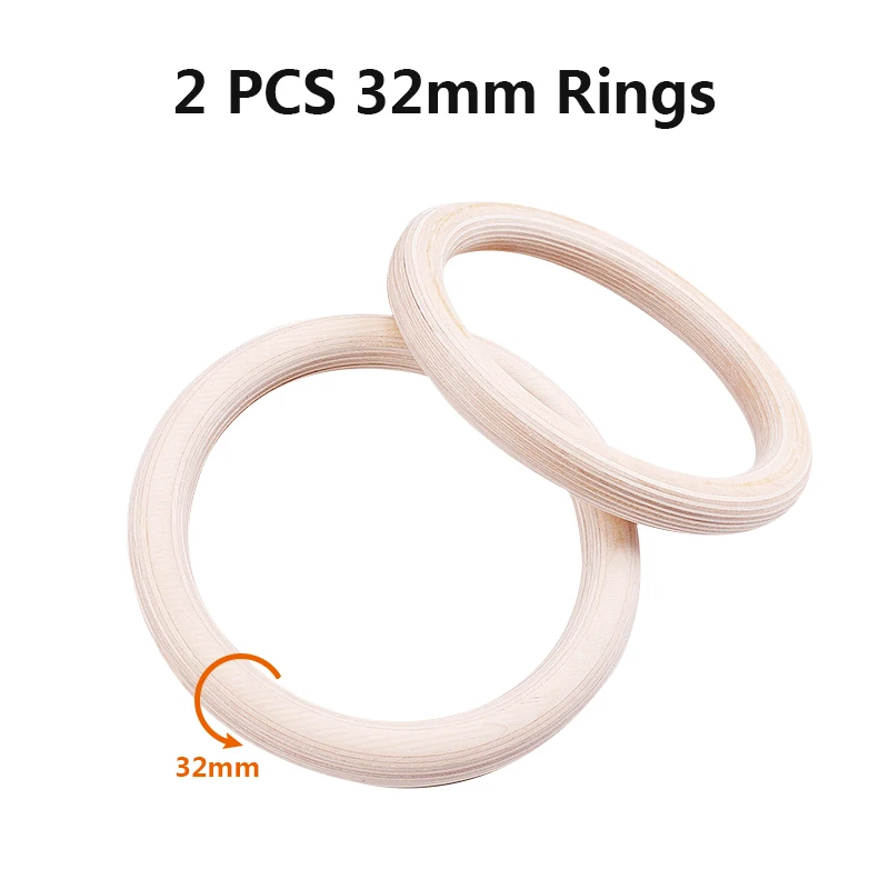 1 pair ring 32mm Vertvie Профессиональный деревянные гимнастические кольца 28/32 мм гимнастические кольца с регулируемыми длинными пряжками ремни тренировки домашний спортзал Фитнес - Цвет: 1 pair ring 32mm