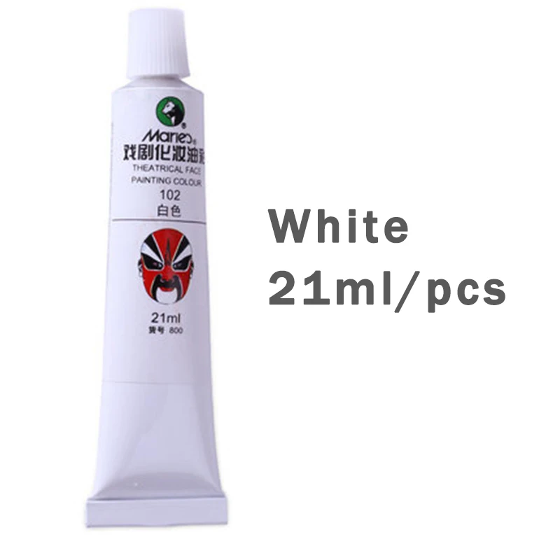 White-102-1pcs Marie's 800 театральная картина маслом для лица цвет макияж Пигмент 10 цветов 21 мл Пекинская/Кантонская опера драма/Пром живопись - Цвет: White-102-1pcs