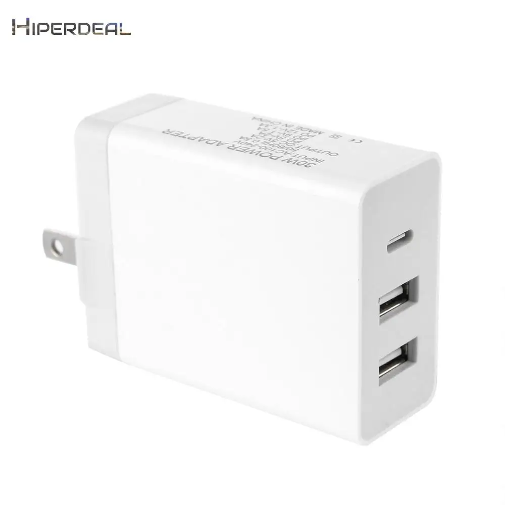 Профессиональная вилка США AD/AC адаптер 30 Вт двойной usb type-C настенное зарядное устройство PD адаптер питания для MacBook для IPhone, IPad psp MP3 8,7