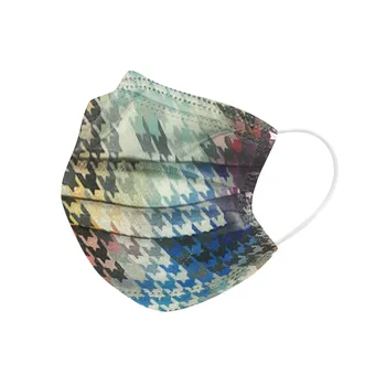 

10/20pcs Adult Leopard Printed Mask Windproof Tie-dye Month Caps Printing Three-layer Disposable Protective Mask Mascarillas