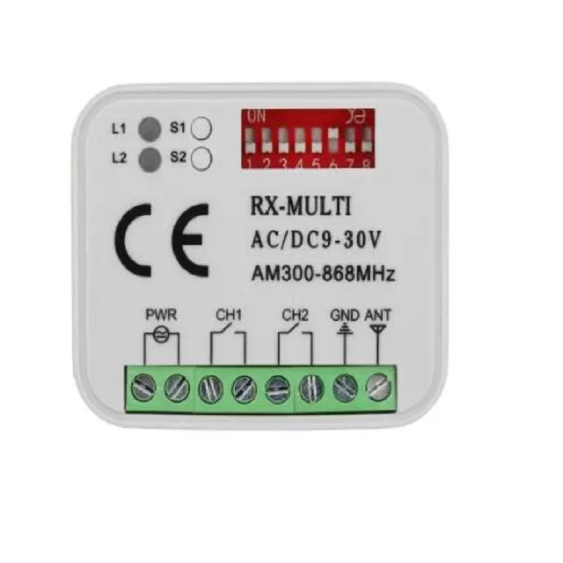 Mejores Ofertas Receptor multicanal RX para puerta de garaje, 2 canales, 300-868 MHz 1zWE656RN