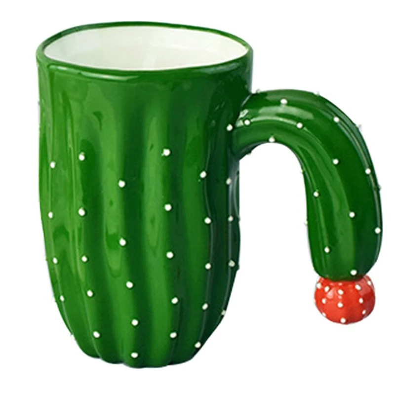 Green Cactus Mugs,Novelty Cactus Coffee Mugs, 14 Ounce, Creative Gifting for Birthday and Festival