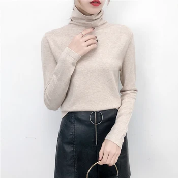 

Pullover Sale Ladies Wear Long-sleeved Autumn And Winter New Style Of 2020 Ocean Air Reactor Collar Skinny Knitted Bottom Shirt