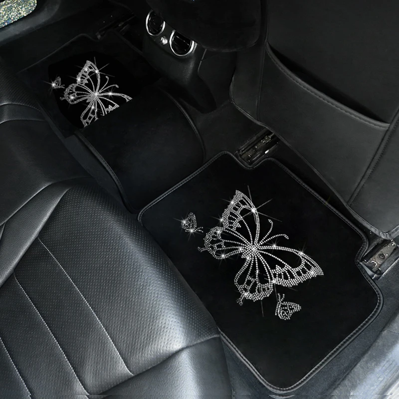 Универсальные автомобильные коврики для ног Butterfly Diamond коврик в машину женские