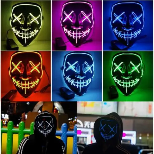 

Luminous Mask Sun Seam Mouth Fork Eye Christmas Party Creative Dance Face Luminous Mask