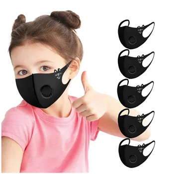 

Free shipping Fashion Dust cover Child Kids Reusable Cartoon Print Breathable Protection Stretch Comfortable and soft Mask 5 Pac