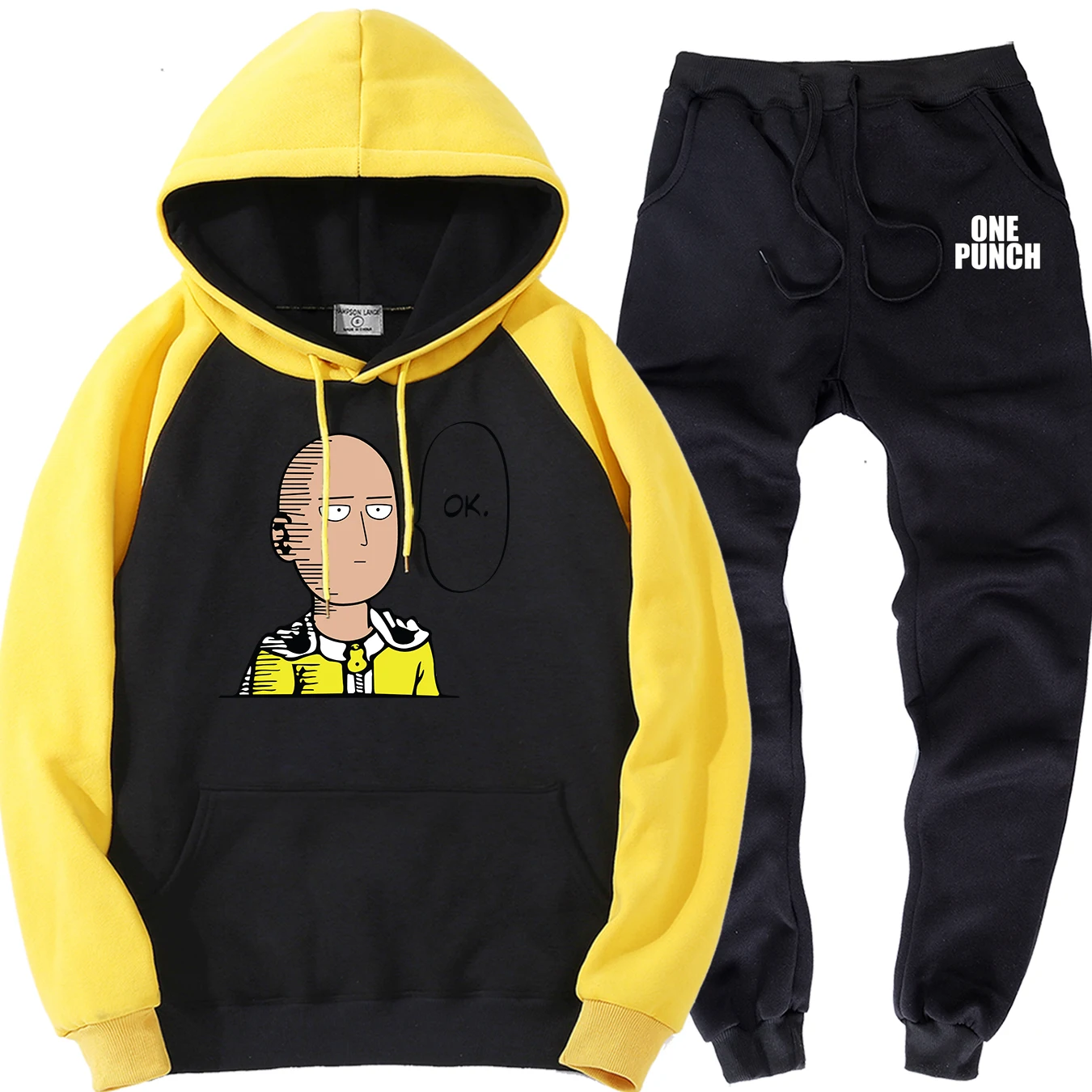 2019 Autumn Men's Sports Suits One Punch Print Male Sweatpants+Pullover Funny Streetwear Clothing Sets Men Sportswear Warm Pants 2019 Autumn Men's Sports Suits One Punch Print Male Sweatpants+Pullover Funny Streetwear Clothing Sets Men Sportswear Warm Pants