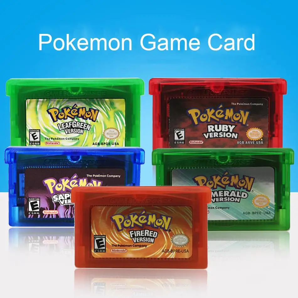 Cartucho de consola Pokemon de 32 bits, NDSL, GBA SP, juego clásico, versión colorida en inglés