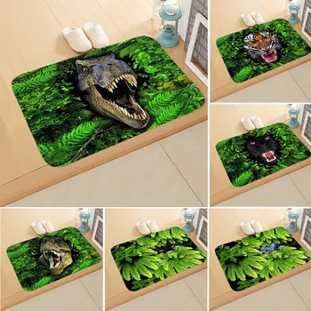 

40X60cm 3D Forest Dinosaur Print Floor Mat Carpet Soft Flanner Doormat Rugs For Bedroom Living Room Door Floor Animal Mats