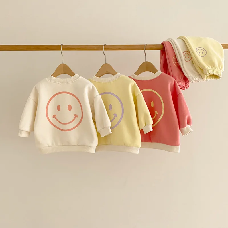 little kid suit 2022 Girls Clothes Sets Fashion Solid Sweatshirt Tops + Flare Pant Suit Newborn Toddler Girls Clothing Tracksuit Sets Streetwear children's clothing sets cheap