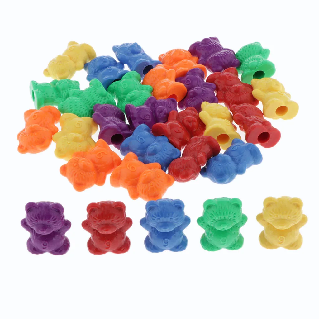 60pcs Non Toxic Kids Counting Bears for Skills Development 
