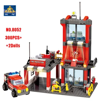 

Firefighting Rescue Trucks Car Model Mini Street View City Police Firemen Fire Station Building Blocks Educational Toys