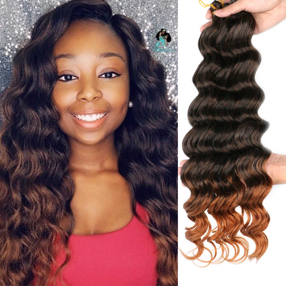 

Belle Show Deep Wave Crochet Synthetic Hair Natural Black Blonde Brown Color Bulk Braid Hair Extensions Synthetic Braiding Hair