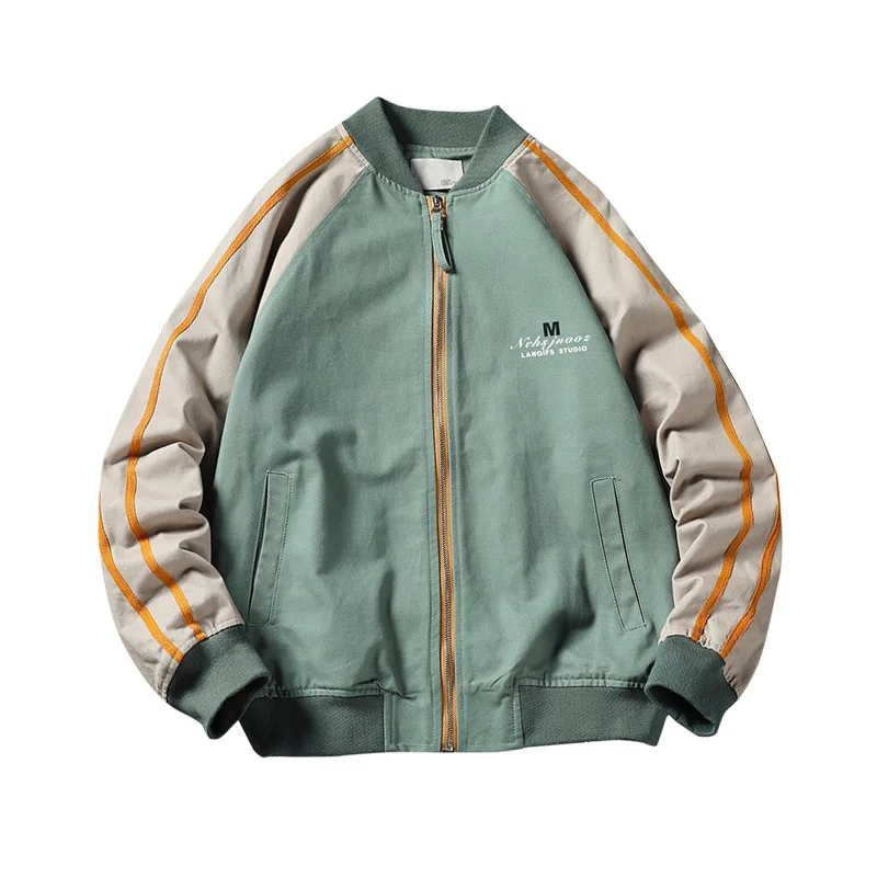 

Men's Autumn Casual Baseball Jacket Coat Outwear Breathable Zipper Patchwork Outdoor Streetwear Hip Hop Male Clothing ,GA421