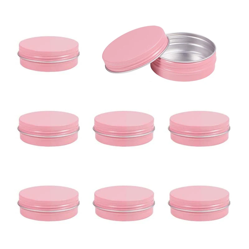 100pcs 60g 2oz Pink Cream Jar Round Tin Cosmetic Lip Balm Containers Nail Craft Pot Refillable Bottle Screw Thread Lids 50pcs creative kawaii self made pink toot pig stickers beautiful stickers decorative sticker diy craft photo albums