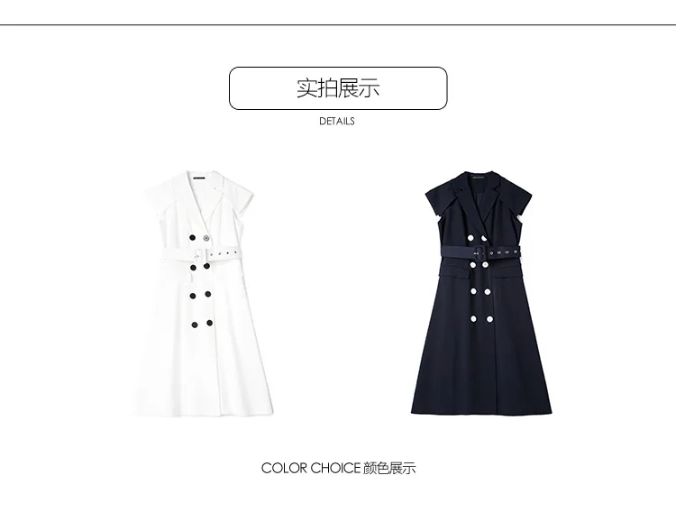 RMOJUL summer wear women's clothing style restoring ancient ways lapel double-breasted vest long dress in SW